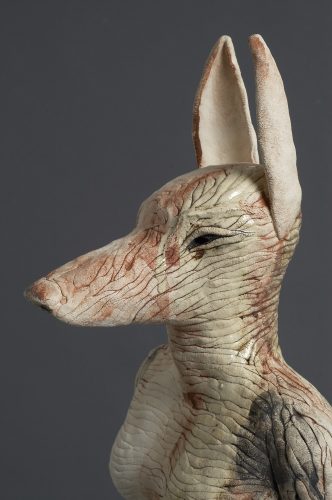 Dog Woman, detail, 2007, 
ceramic