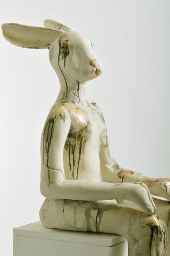 Danish Hare’s Sister, detail, 2009, ceramic