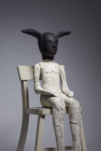 Seated Figure with Black Ears, 2015, Ceramic