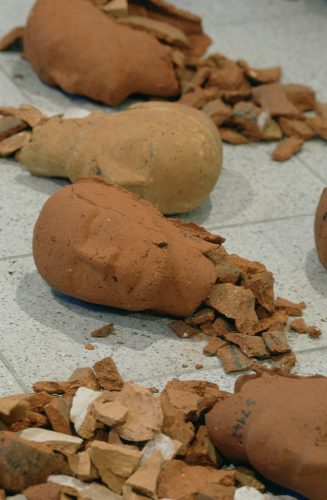 Ex-Votos, detail, 2003-2004, brick clay