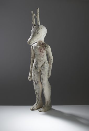 Careto Figure with Antlers, 2018, ceramic